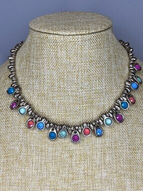 UNO de 50 Treasure Necklace Multicolor Crystal Drops Blue Turquoise Pink Coral